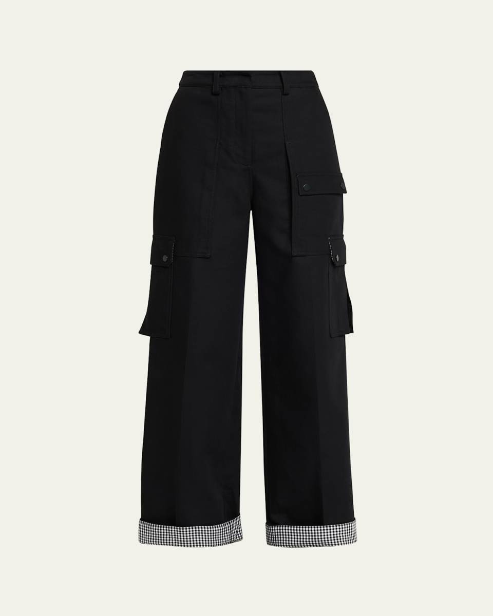 Utility Cargo Pants with Contrast Cuffs